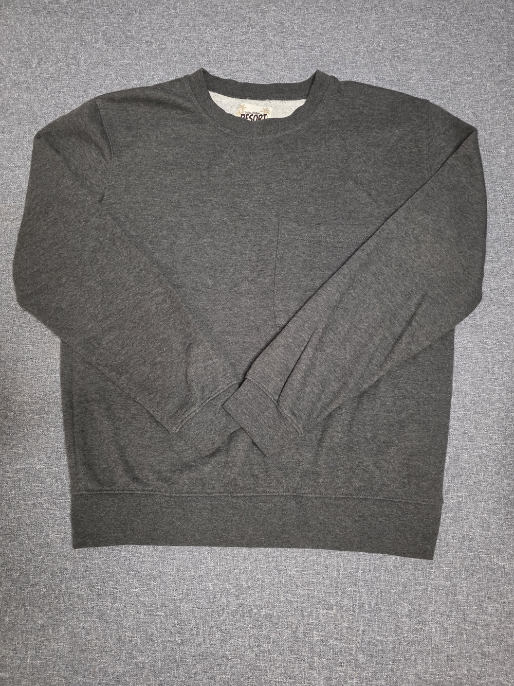 Urban Heritage RESORT Mens Charcoal Grey Crewneck Sweatshirt Pocket Size Small S